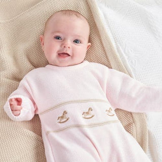 Dandelion Clothing Knitted Rocking horse Onesie In Pink